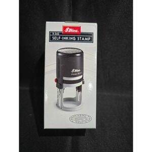 Shiny R542 Self Inking Round Rubber Stamp 1-5/8 Inch Printer R-542 Black Plastic